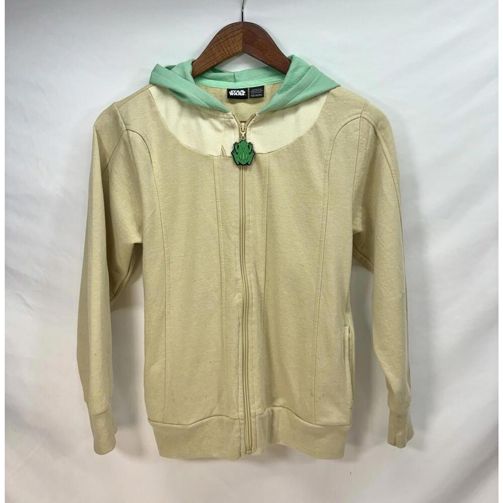Disney Star Wars Mandalorian Baby Yoda M zip up hoodie Jacket Frog